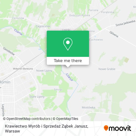 Krawiectwo Wyrób i Sprzedaż Ząbek Janusz map