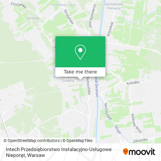 Карта Intech Przedsiębiorstwo Instalacyjno-Usługowe Nieporęt