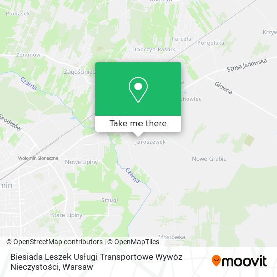 Карта Biesiada Leszek Usługi Transportowe Wywóz Nieczystości