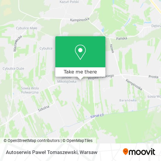 Autoserwis Paweł Tomaszewski map