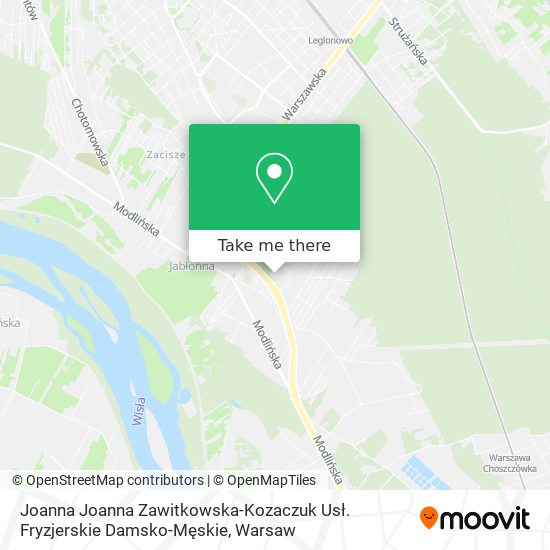 Карта Joanna Joanna Zawitkowska-Kozaczuk Usł. Fryzjerskie Damsko-Męskie