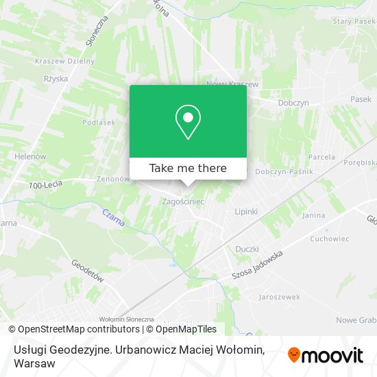 Карта Usługi Geodezyjne. Urbanowicz Maciej Wołomin