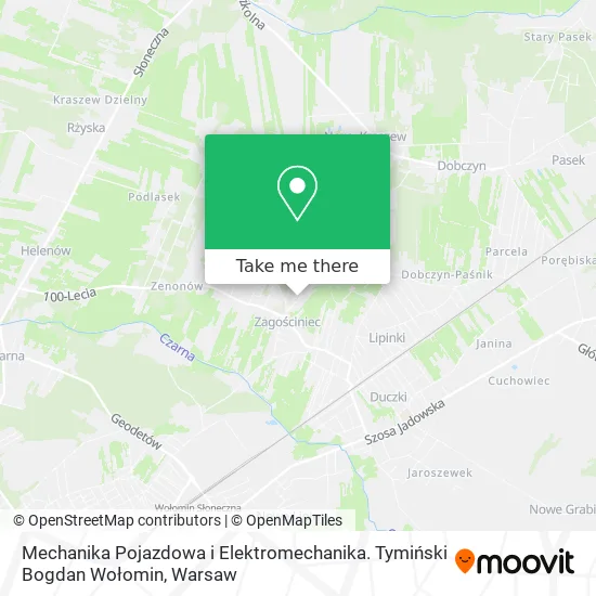 Mechanika Pojazdowa i Elektromechanika. Tymiński Bogdan Wołomin map