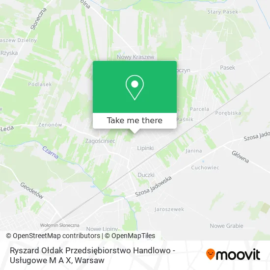 Ryszard Ołdak Przedsiębiorstwo Handlowo - Usługowe M A X map