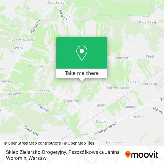 Sklep Zielarsko-Drogeryjny. Pszczółkowska Janina Wołomin map