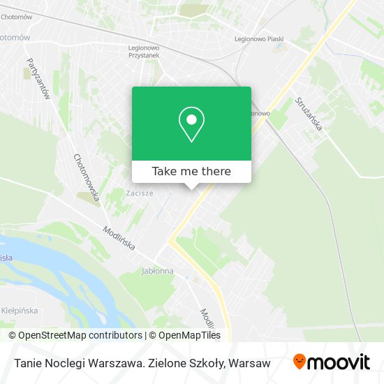 Карта Tanie Noclegi Warszawa. Zielone Szkoły