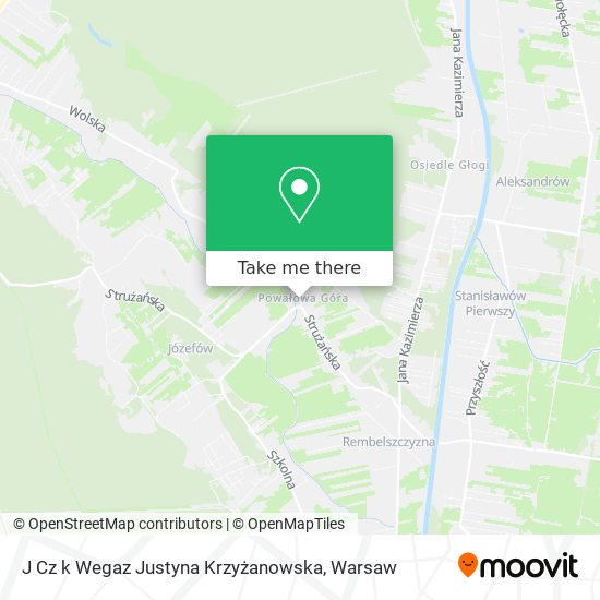 J Cz k Wegaz Justyna Krzyżanowska map