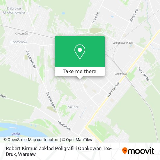 Robert Kirmuć Zakład Poligrafii i Opakowań Tex-Druk map