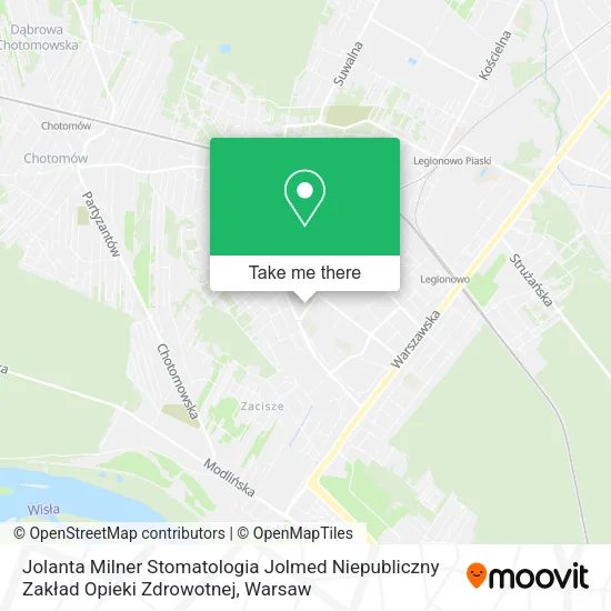 Карта Jolanta Milner Stomatologia Jolmed Niepubliczny Zakład Opieki Zdrowotnej