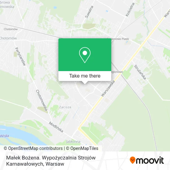 Карта Małek Bożena. Wypożyczalnia Strojów Karnawałowych