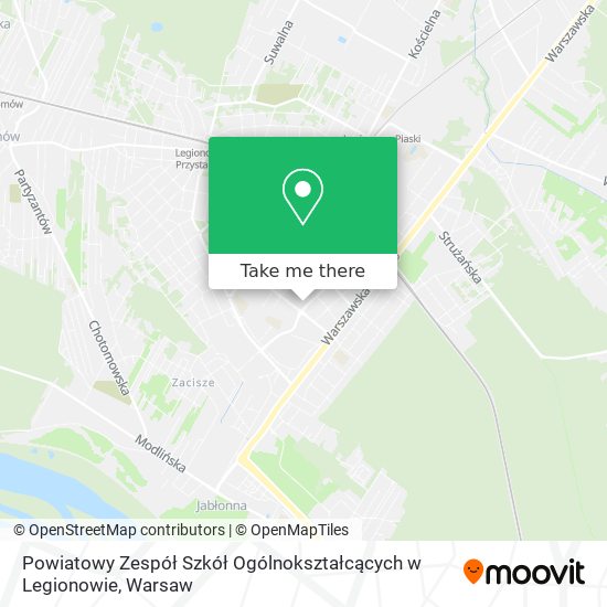 Powiatowy Zespół Szkół Ogólnokształcących w Legionowie map