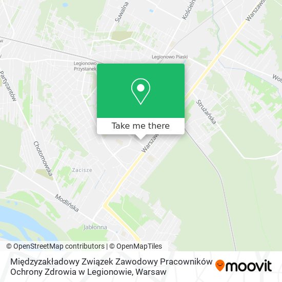 Międzyzakładowy Związek Zawodowy Pracowników Ochrony Zdrowia w Legionowie map