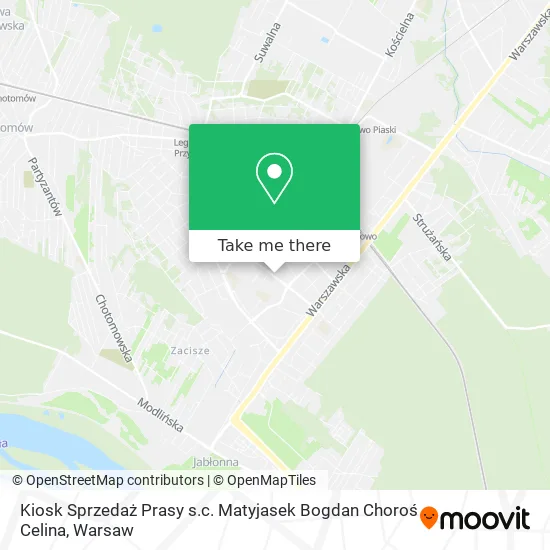 Карта Kiosk Sprzedaż Prasy s.c. Matyjasek Bogdan Choroś Celina