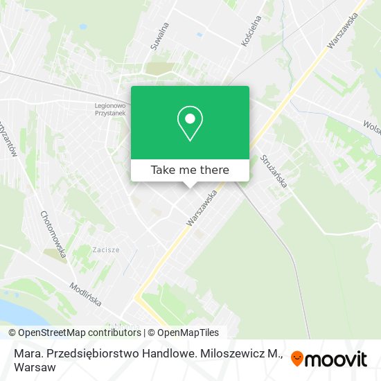 Mara. Przedsiębiorstwo Handlowe. Miloszewicz M. map