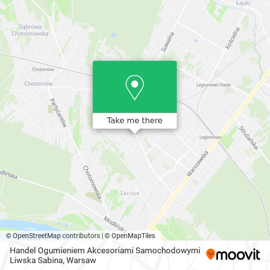 Handel Ogumieniem Akcesoriami Samochodowymi Liwska Sabina map