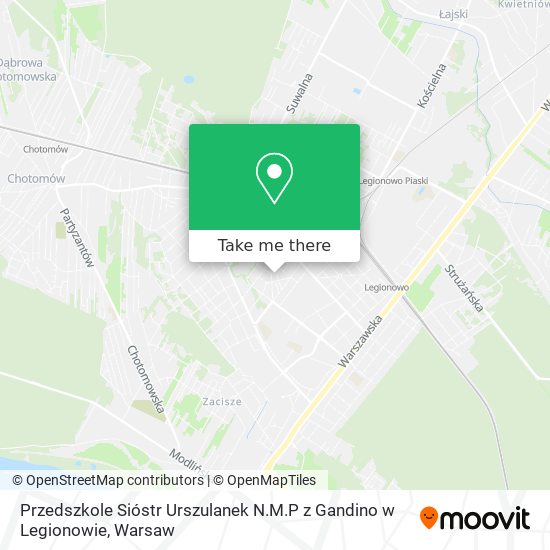 Карта Przedszkole Sióstr Urszulanek N.M.P z Gandino w Legionowie