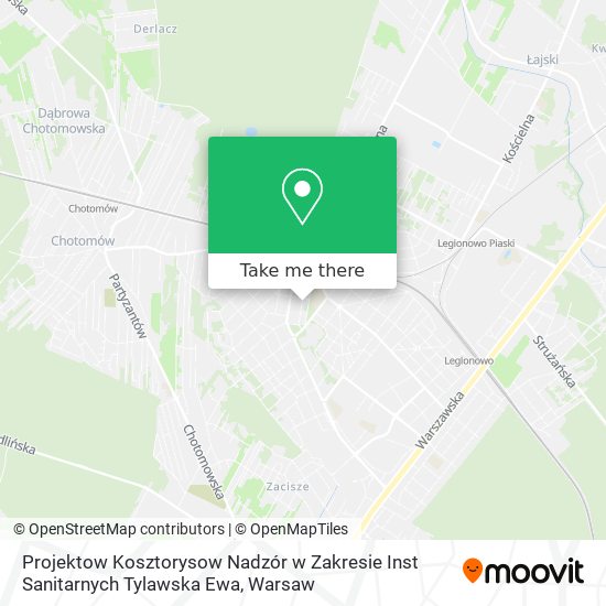 Карта Projektow Kosztorysow Nadzór w Zakresie Inst Sanitarnych Tylawska Ewa