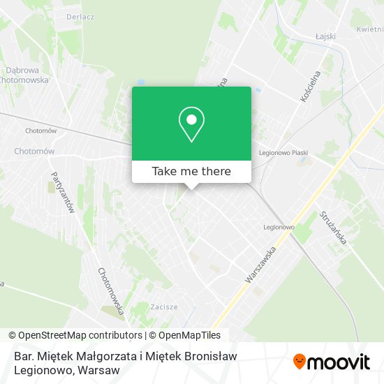 Карта Bar. Miętek Małgorzata i Miętek Bronisław Legionowo