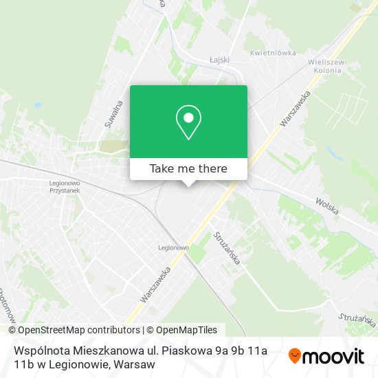 Wspólnota Mieszkanowa ul. Piaskowa 9a 9b 11a 11b w Legionowie map