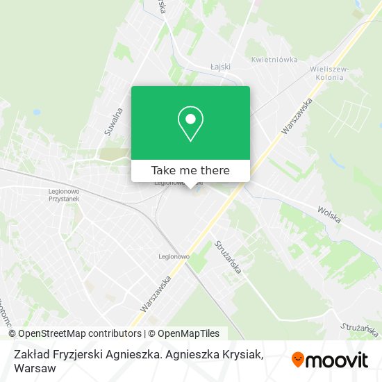 Zakład Fryzjerski Agnieszka. Agnieszka Krysiak map