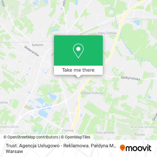 Карта Trust. Agencja Usługowo - Reklamowa. Pałdyna M.