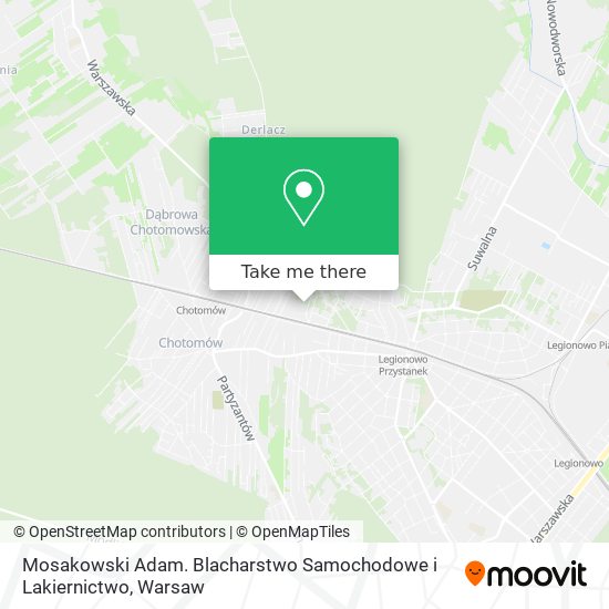 Mosakowski Adam. Blacharstwo Samochodowe i Lakiernictwo map