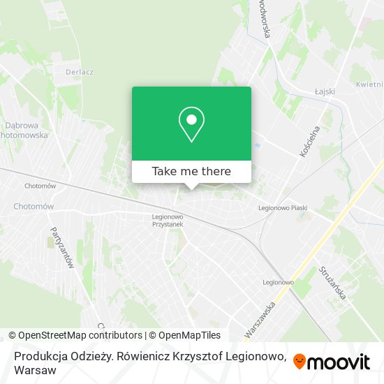 Produkcja Odzieży. Rówienicz Krzysztof Legionowo map