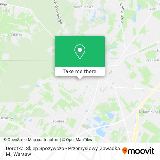 Dorotka. Sklep Spożywczo - Przemysłowy. Zawadka M. map