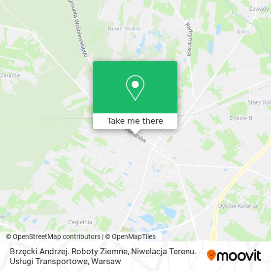 Brzęcki Andrzej. Roboty Ziemne, Niwelacja Terenu. Usługi Transportowe map