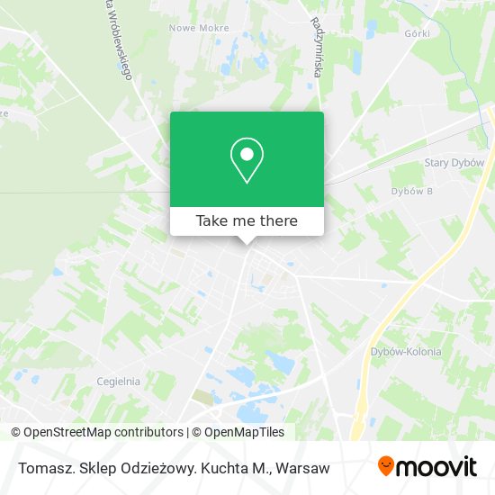 Tomasz. Sklep Odzieżowy. Kuchta M. map