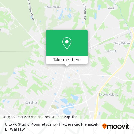 Карта U Ewy. Studio Kosmetyczno - Fryzjerskie. Pieniążek E.