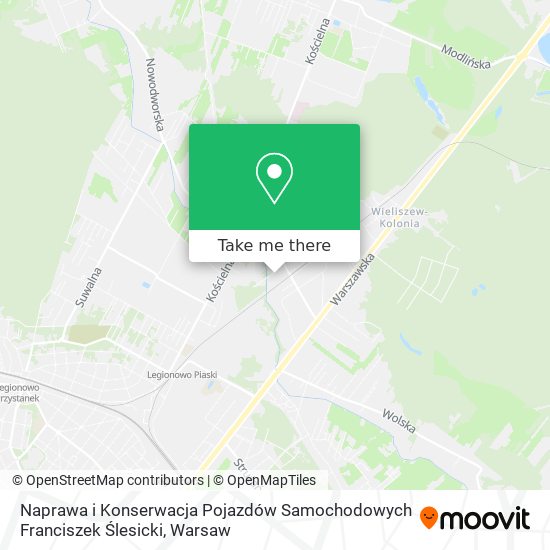 Naprawa i Konserwacja Pojazdów Samochodowych Franciszek Ślesicki map