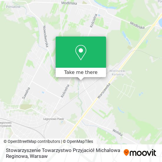 Карта Stowarzyszenie Towarzystwo Przyjaciół Michałowa Reginowa