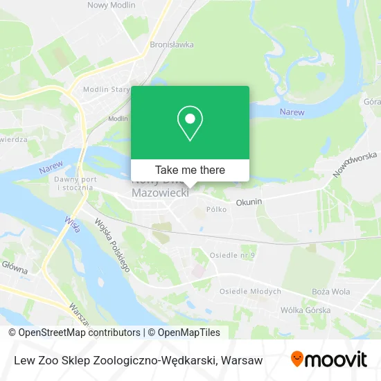 Карта Lew Zoo Sklep Zoologiczno-Wędkarski