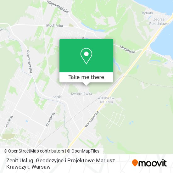 Zenit Usługi Geodezyjne i Projektowe Mariusz Krawczyk map