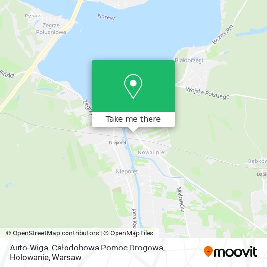 Auto-Wiga. Całodobowa Pomoc Drogowa, Holowanie map