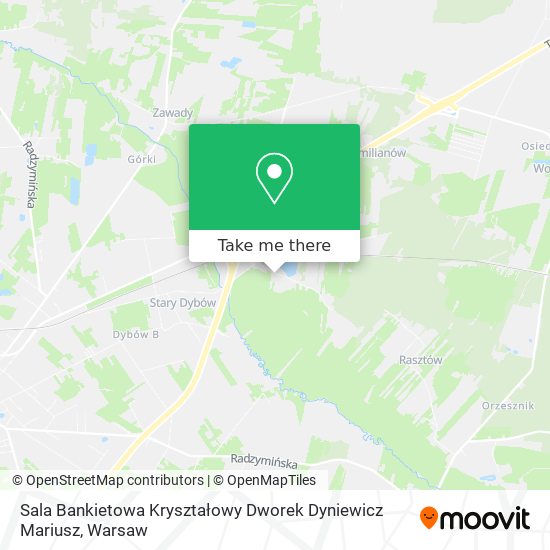 Sala Bankietowa Kryształowy Dworek Dyniewicz Mariusz map