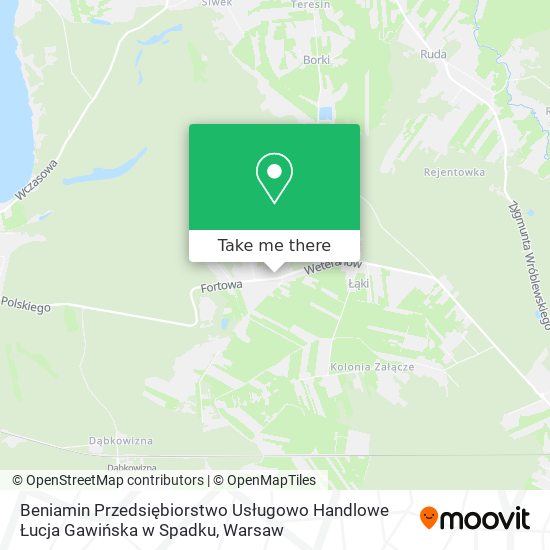 Beniamin Przedsiębiorstwo Usługowo Handlowe Łucja Gawińska w Spadku map