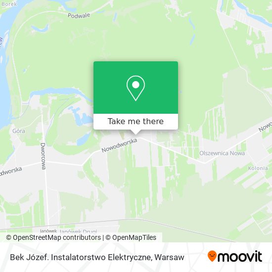 Карта Bek Józef. Instalatorstwo Elektryczne