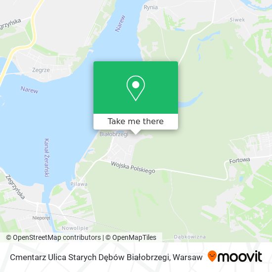 Cmentarz Ulica Starych Dębów Białobrzegi map