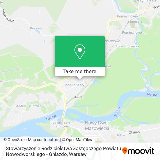 Карта Stowarzyszenie Rodzicielstwa Zastępczego Powiatu Nowodworskiego - Gniazdo