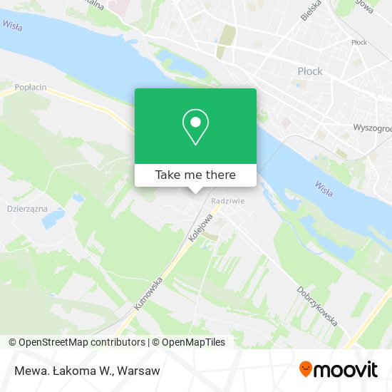 Mewa. Łakoma W. map