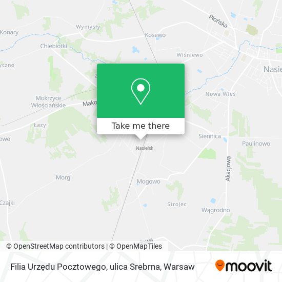 Filia Urzędu Pocztowego, ulica Srebrna map