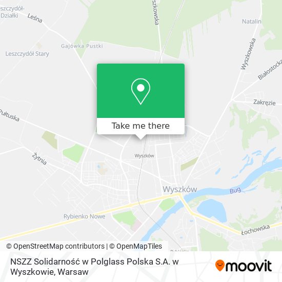 NSZZ Solidarność w Polglass Polska S.A. w Wyszkowie map