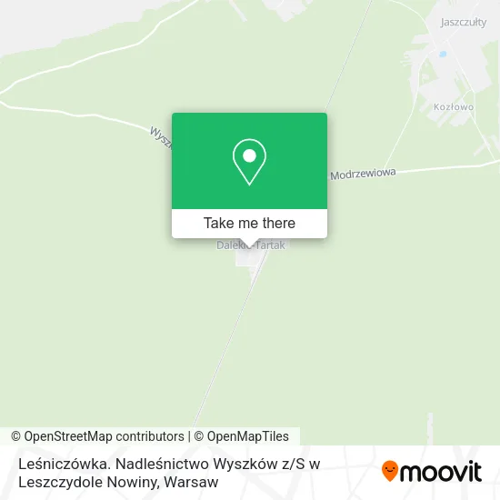 Карта Leśniczówka. Nadleśnictwo Wyszków z / S w Leszczydole Nowiny
