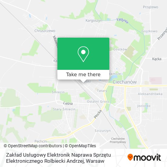 Zakład Usługowy Elektronik Naprawa Sprzętu Elektronicznego Rolbiecki Andrzej map