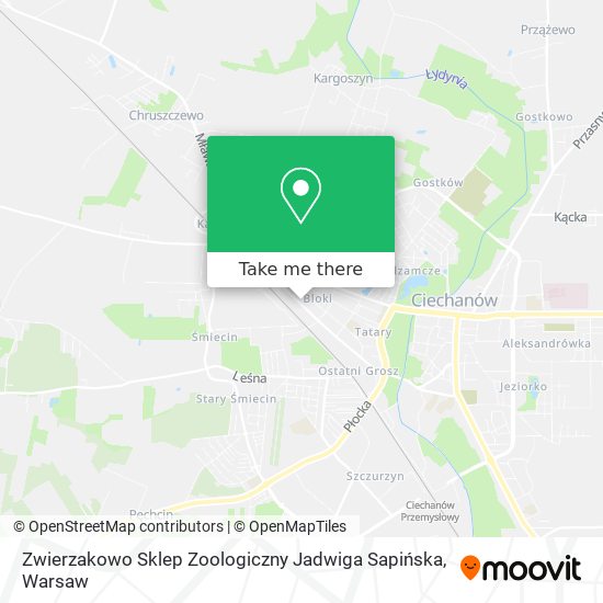 Zwierzakowo Sklep Zoologiczny Jadwiga Sapińska map