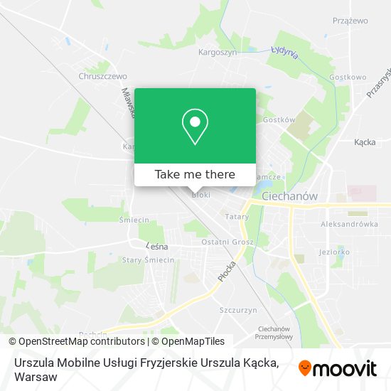 Карта Urszula Mobilne Usługi Fryzjerskie Urszula Kącka