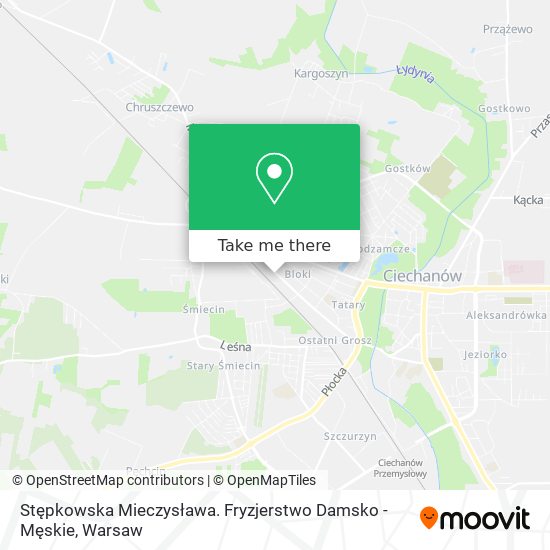 Stępkowska Mieczysława. Fryzjerstwo Damsko - Męskie map