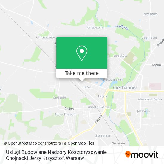 Usługi Budowlane Nadzory Kosztorysowanie Chojnacki Jerzy Krzysztof map